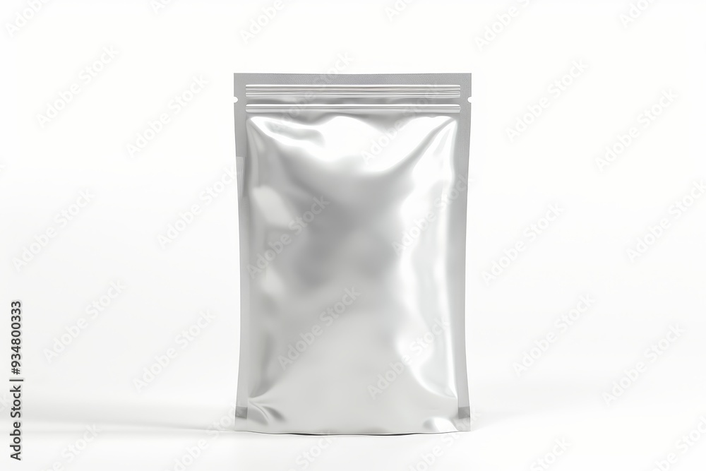 A Blank White Stand-Up Pouch with a Zipper Seal A Blank White Stand-Up Pouch with a Zipper Seal
