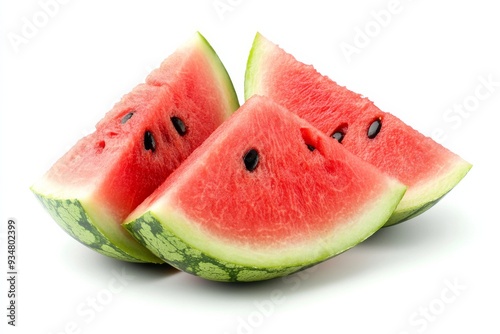 Red watermelon on white background , Generative AI