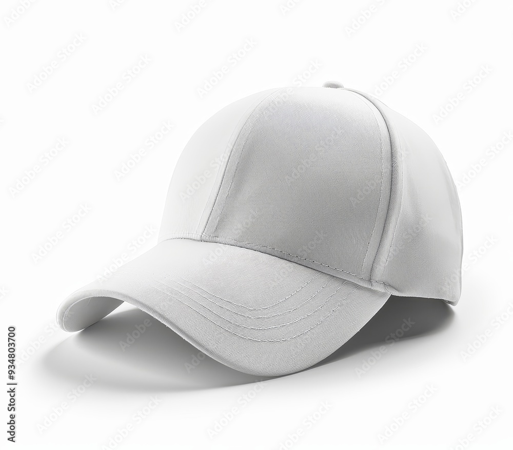 White Baseball Cap on White Background White Baseball Cap on White Background
