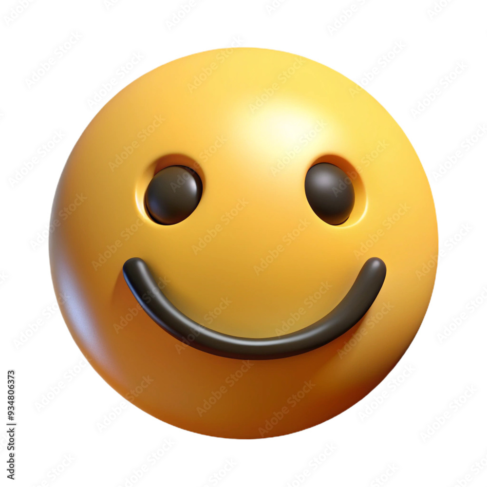 Fototapeta premium Smiley Face 3d cartoon style illustration