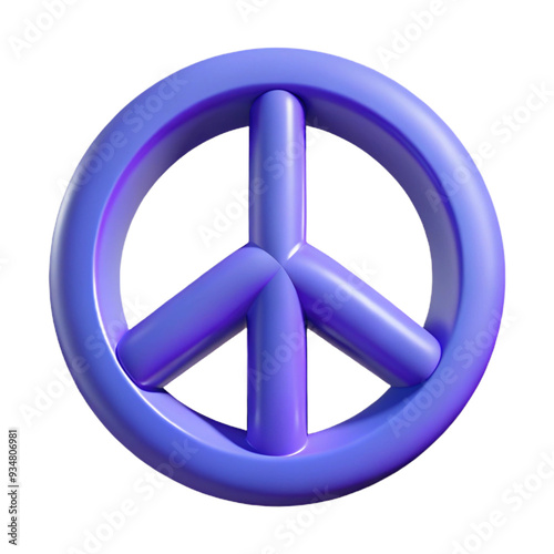 Peace Symbol 3d cartoon style illustration photo