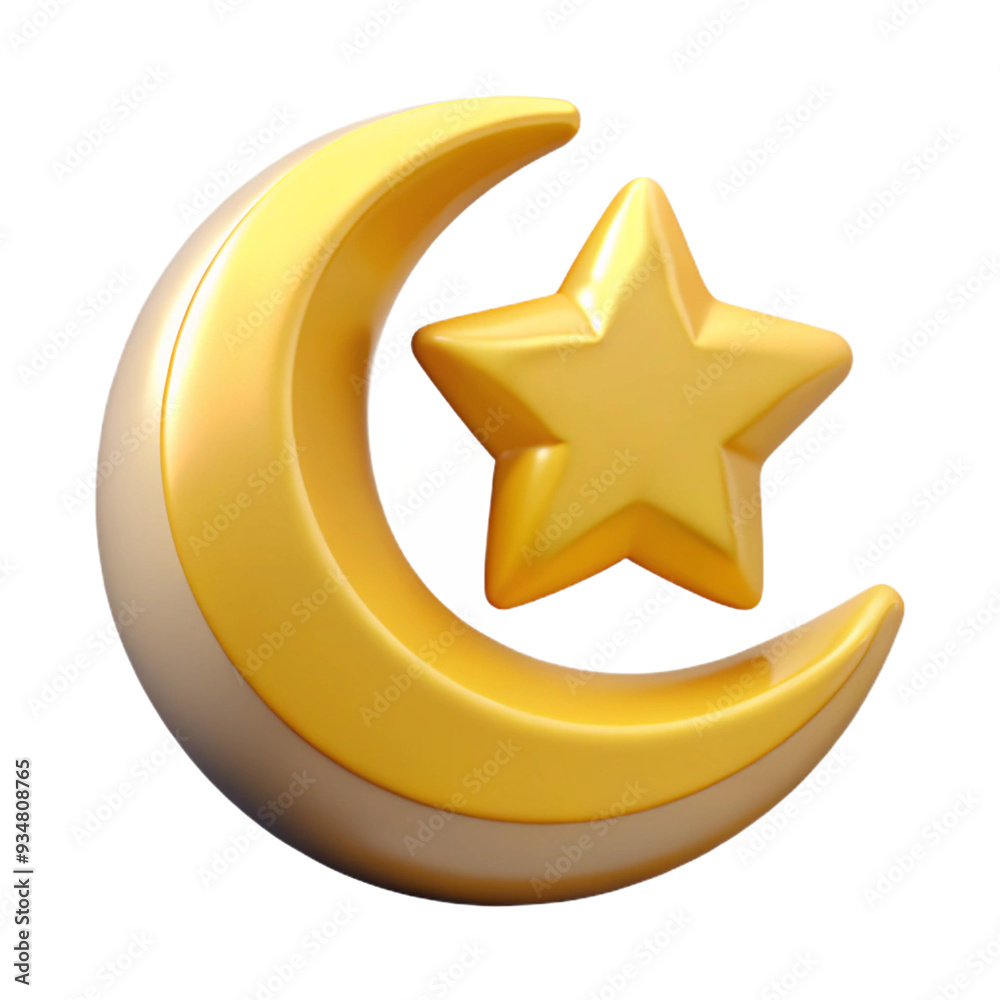 Star and Crescent 3d cartoon style illustration
Star and Crescent 3d cartoon style illustration