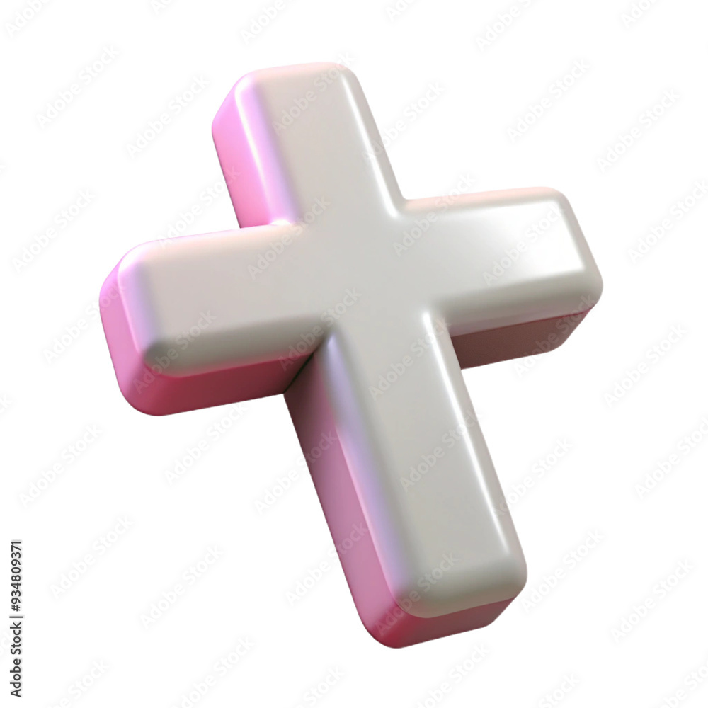 Obraz premium Christian Cross 3d cartoon style illustration