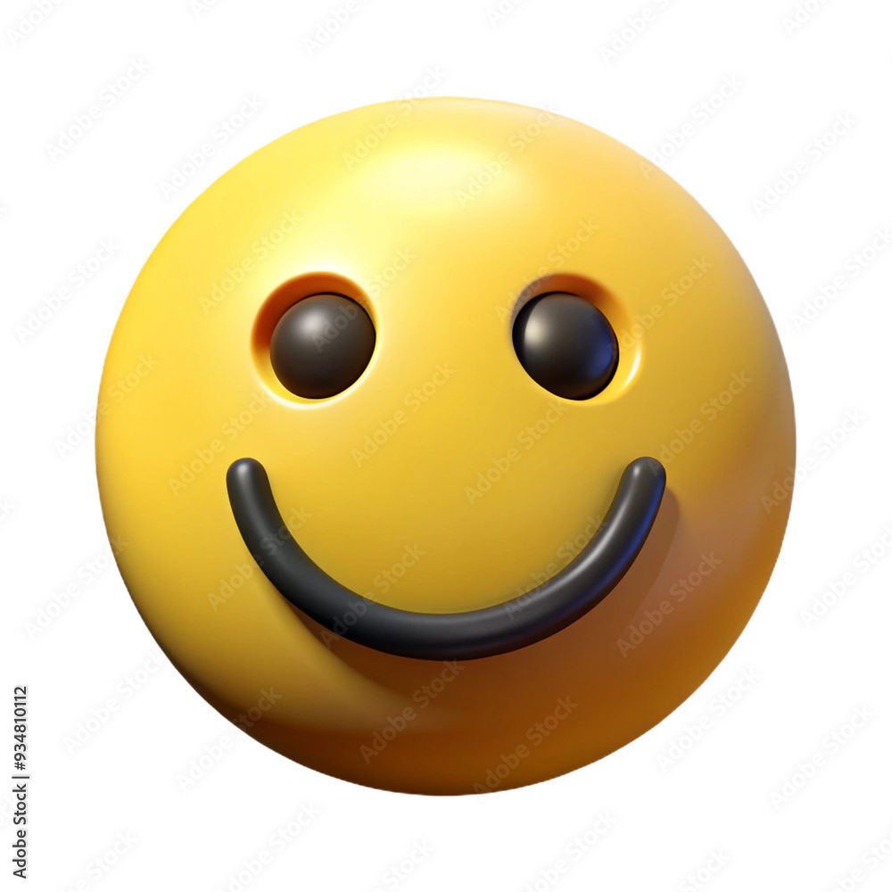 Fototapeta premium Smiley Face 3d cartoon style illustration