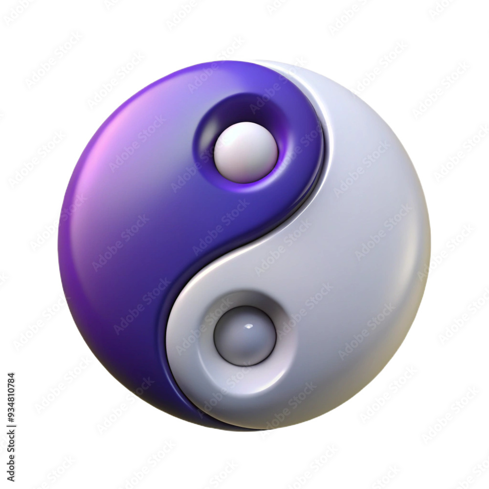 Yin Yang Symbol 3d cartoon style illustration Yin Yang Symbol 3d cartoon style illustration