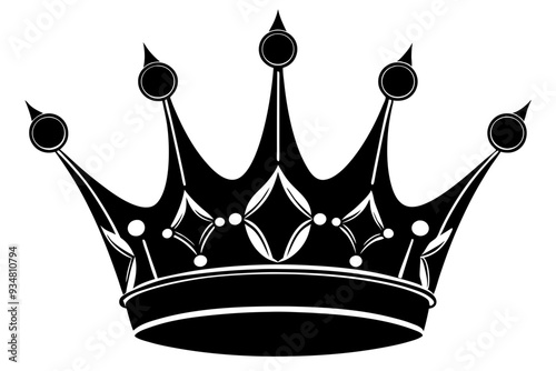 Crown  silhouette, silhouette of crown vector icon, Simple crown symbol collection. Royal crown black silhouette
