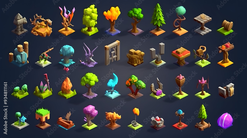 Obraz premium Item name element 3d pixel cartoon