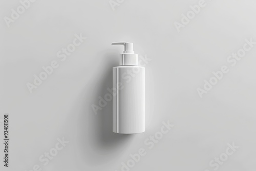 White Pump Bottle on a Light Grey Background