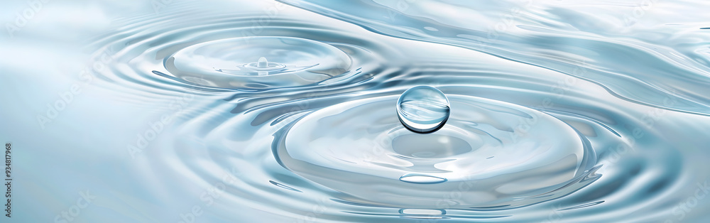Intricate Details of a Water Droplet Splash with Ripples and Sunlight Dancing on the Surface, A Close-Up Perspective Intricate Details of a Water Droplet Splash with Ripples and Sunlight Dancing on the Surface, A Close-Up Perspective