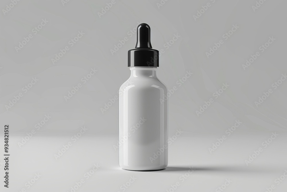 White Glass Dropper Bottle with Black Cap White Glass Dropper Bottle with Black Cap