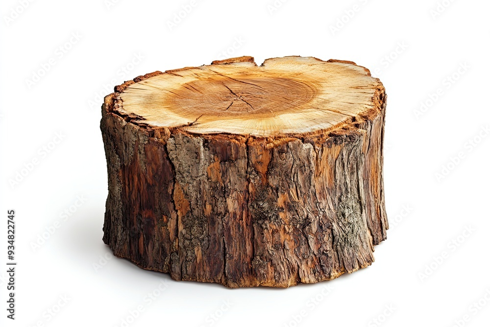 oak stump, log fire wood isolated on white background with clipping path oak stump, log fire wood isolated on white background with clipping path