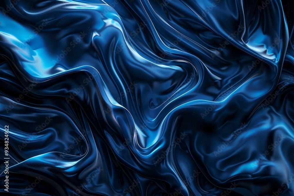 Obraz premium Abstract Blue Fabric Draped in Soft Waves