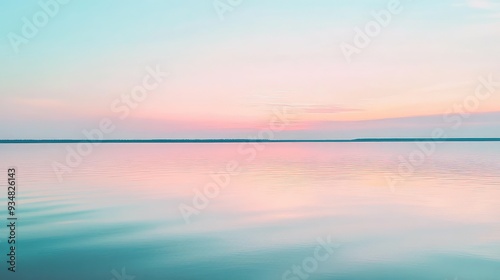 Pastel-colored reflections on a calm lake, with the colors blending seamlessly into the horizon like a mirage.