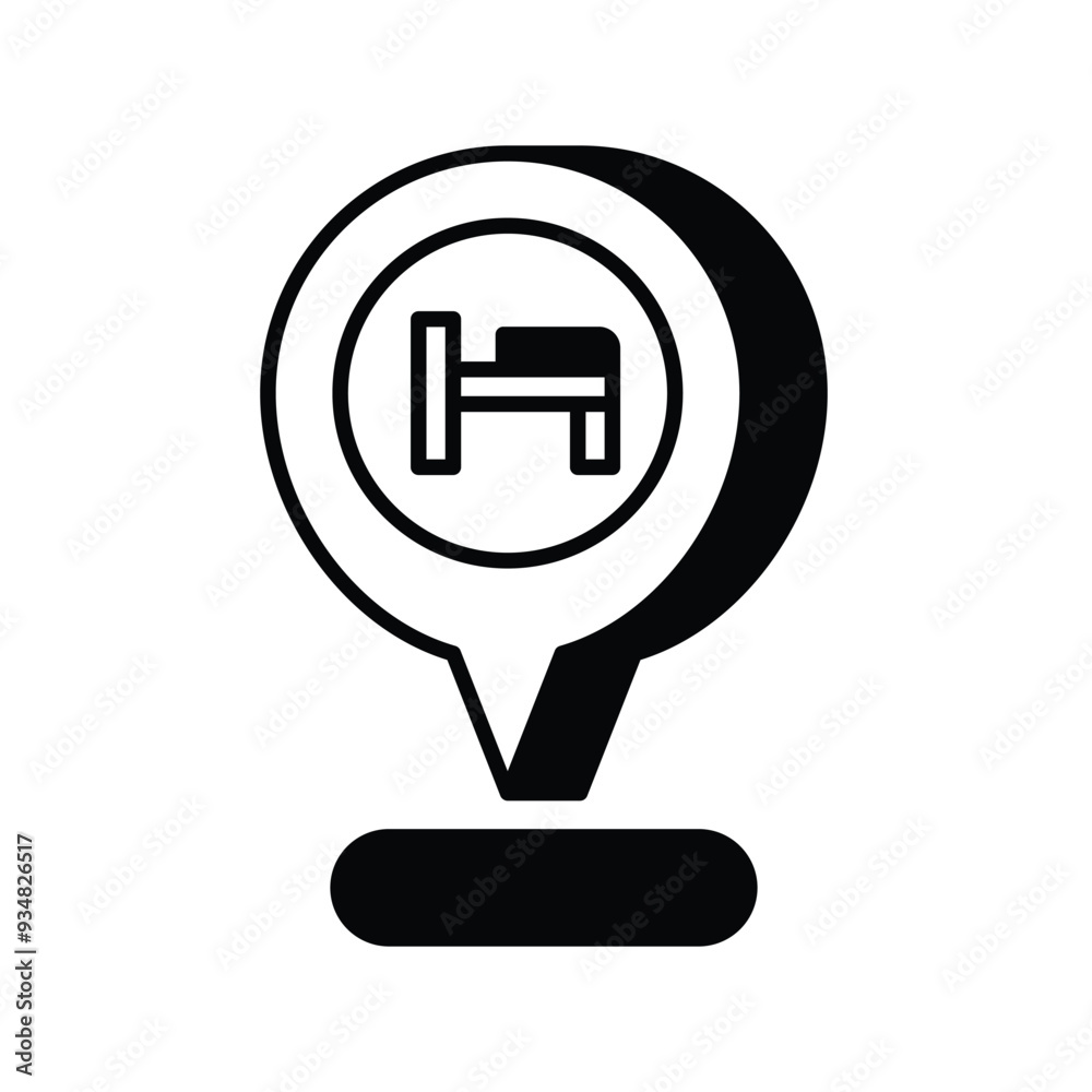 hostel glyph icon with white background vector stock illustration hostel glyph icon with white background vector stock illustration