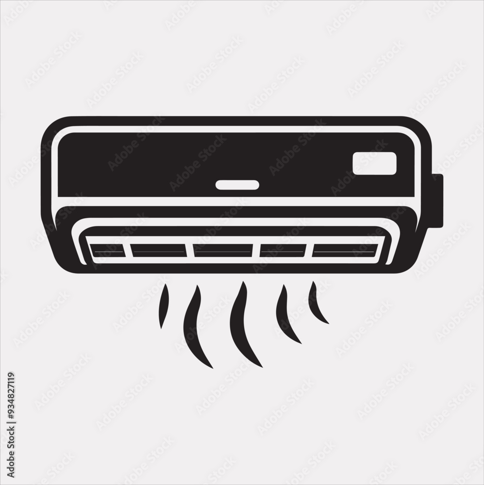 Air conditioner Vector silhouette icon on a white background Air conditioner Vector silhouette icon on a white background
