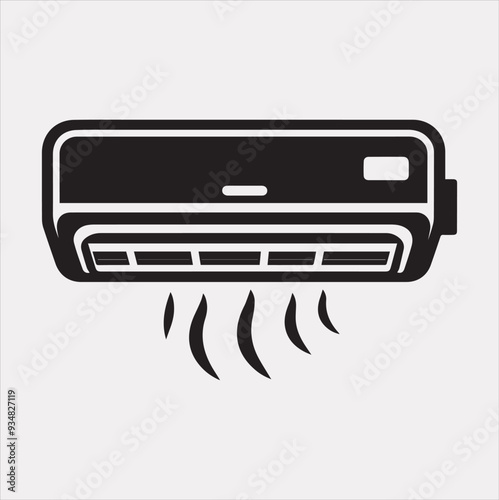 Air conditioner Vector silhouette icon on a white background