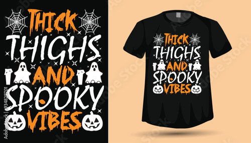 Thick thigh spooky Halloween t-shirt design vector