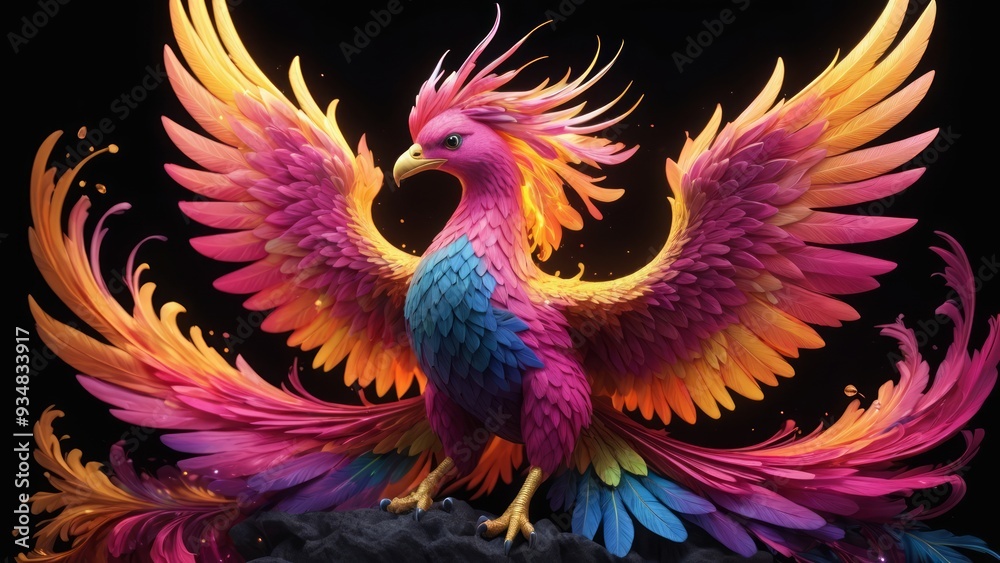 Phoenix rising from the ashes bright Phoenix rising from the ashes bright