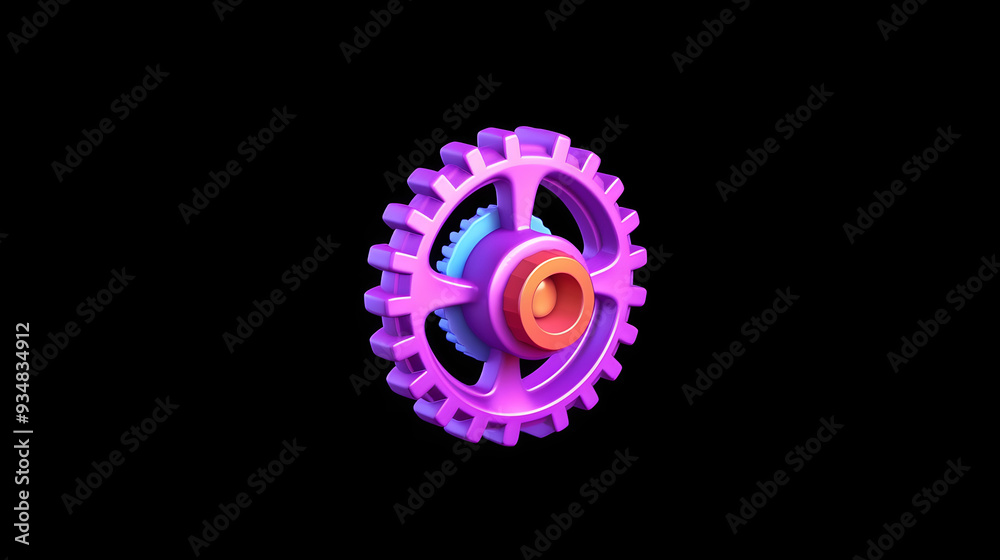 Settings Gear game icon 3d cartoon Settings Gear game icon 3d cartoon