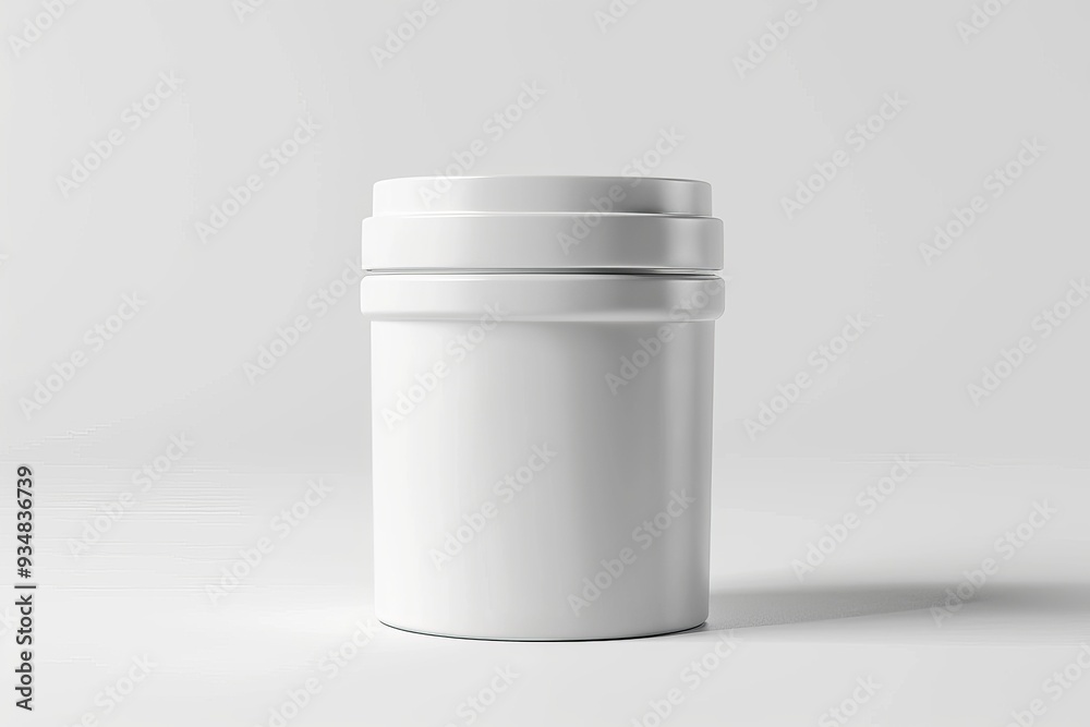 A White Cylindrical Container with a Lid A White Cylindrical Container with a Lid