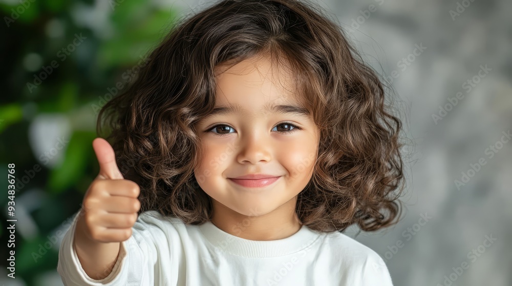 Portrait of a happy little girl giving thumbs up Portrait of a happy little girl giving thumbs up