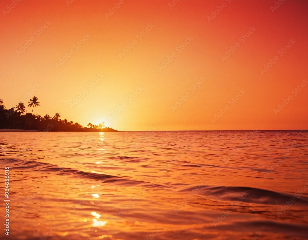Fototapeta premium Abstract Tropical Gradient: Warm Sunset Colors in a Smooth, Fluid Background. Ai generated images