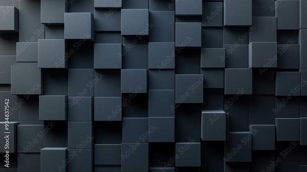 A modern abstract texture featuring layered cubes in various sizes against a dark background, perfect for design projects and wallpapers. A modern abstract texture featuring layered cubes in various sizes against a dark background, perfect for design projects and wallpapers.