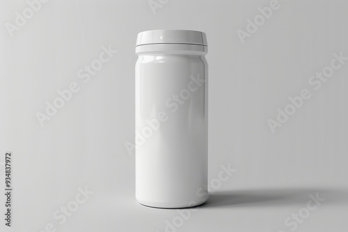 White Plastic Bottle with a Screw-on Cap