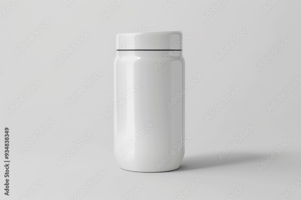 White Stainless Steel Travel Mug with Black Lid White Stainless Steel Travel Mug with Black Lid
