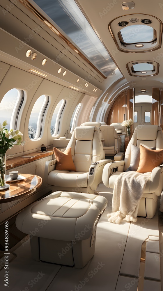 Clean interior of private jet. Clean interior of private jet.