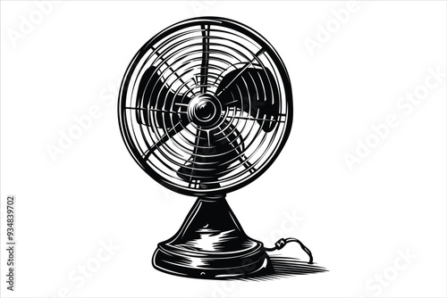 Table Fan Silhouette Bundle on a White Background