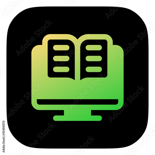 Editable e-book, digital library vector icon. Online learning, course, tutorial. Part of a big icon set family. Perfect for web and app interfaces, presentations, infographics, etc