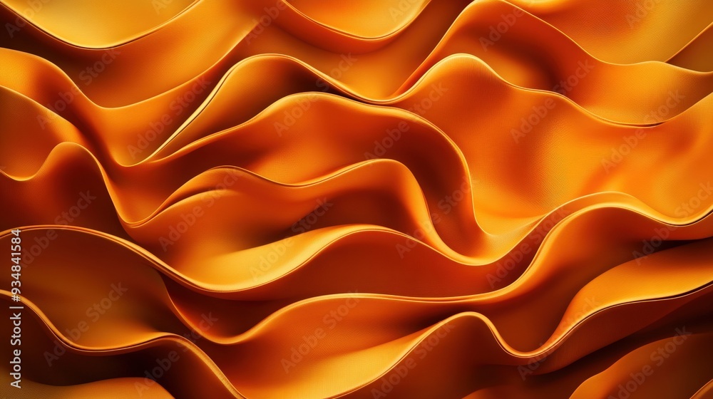 Obraz premium Abstract texture of flowing orange fabric, showcasing elegant curves and soft lines, perfect for backgrounds or design projects.