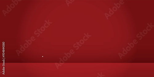 3d abstract studio room background. Red empty gradient backdrop. Product minimal interior mockup. Scene for product presentation. Christmas mockup vector modern arts design