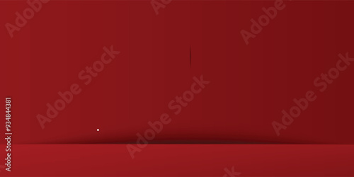 3d abstract studio room background. Red empty gradient backdrop. Product minimal interior mockup. Scene for product presentation. Christmas mockup vector modern abstarct