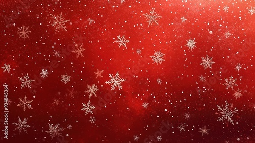 Elegant Red Snowflakes Christmas Vector Illustration with High Resolution, Professional Photography, and Vibrant Color Grading. Festive Season and Winter Celebration Themes.
