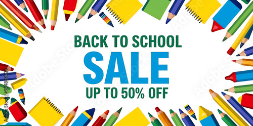 Back to school banner, template design. Back to school sale.