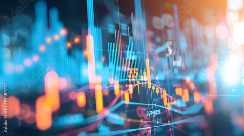 A business graph or chart showing stock market or forex trading trends, suitable for financial