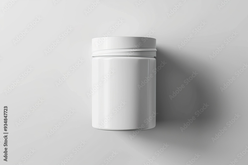 White Plastic Bottle with Screw-Top Lid on a White Background White Plastic Bottle with Screw-Top Lid on a White Background