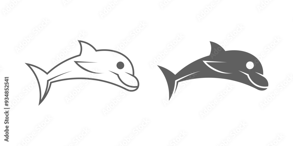 Fototapeta premium dolphin suitable for icon or sign in various designs