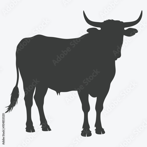 Majestic Oscar Ox Silhouette Vector Illustration
