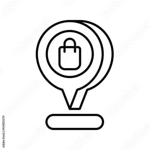 shopping mall line icon with white background vector stock illustration