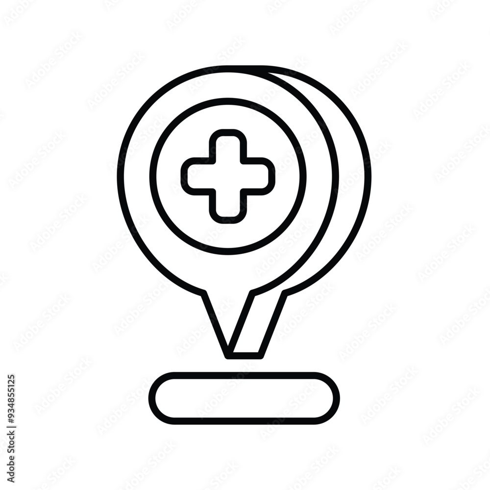 hospital line icon with white background vector stock illustration hospital line icon with white background vector stock illustration