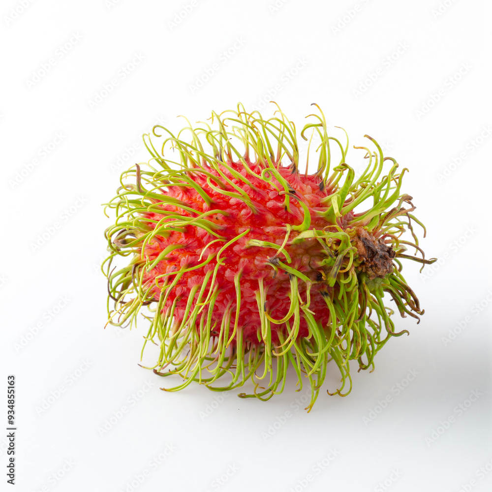 Fototapeta premium Rambutan sweet fruit isolated over white background.