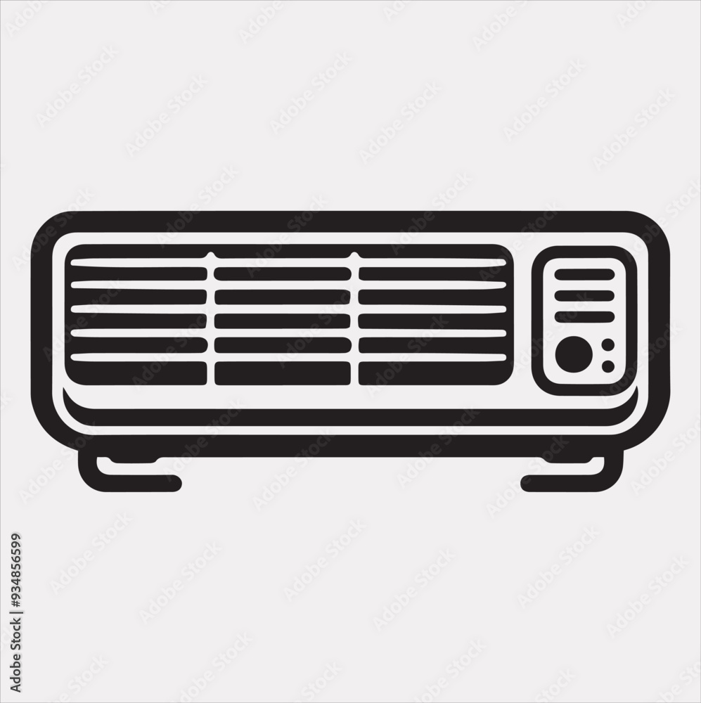 Air conditioner Vector silhouette icon on a white background Air conditioner Vector silhouette icon on a white background