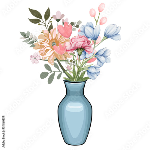 The beautiful flower with aesthetic vas