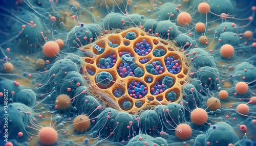 Biomolecular condensates in cells, membraneless organelles photo