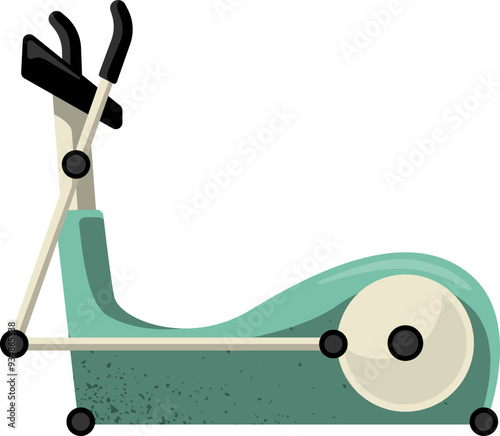 Vector Illustration of Elliptical Trainer Gym Equipment