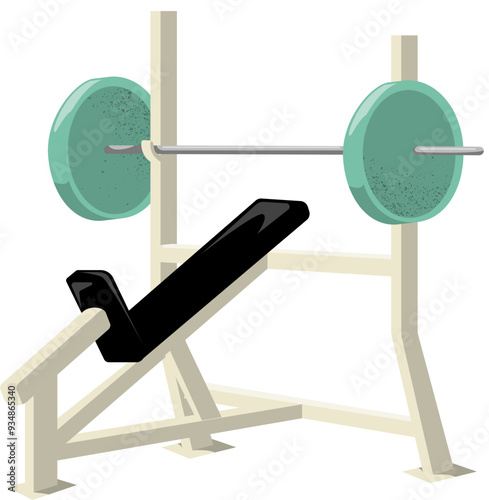 Vector Illustration of Incline Bench Gym Equipment