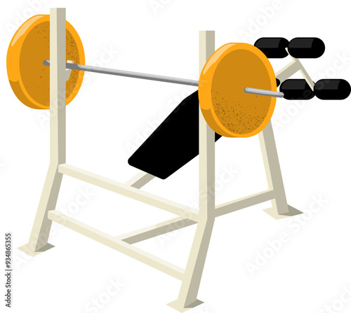 Vector Illustration of Decline Bench Gym Equipment